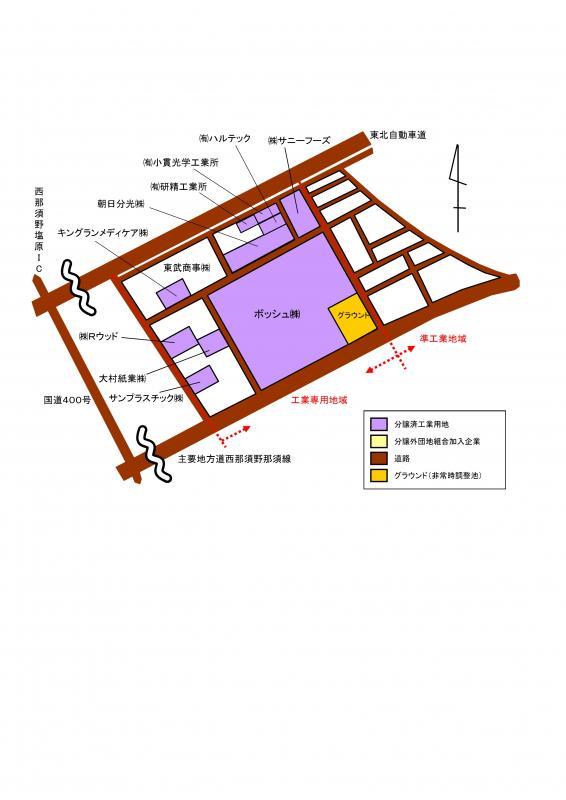 赤田工業団地の分譲を表した地図