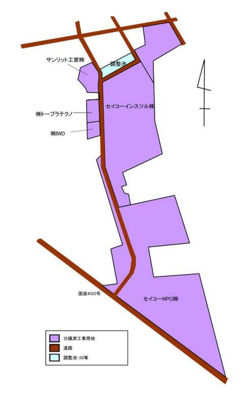 関谷工業団地の地図