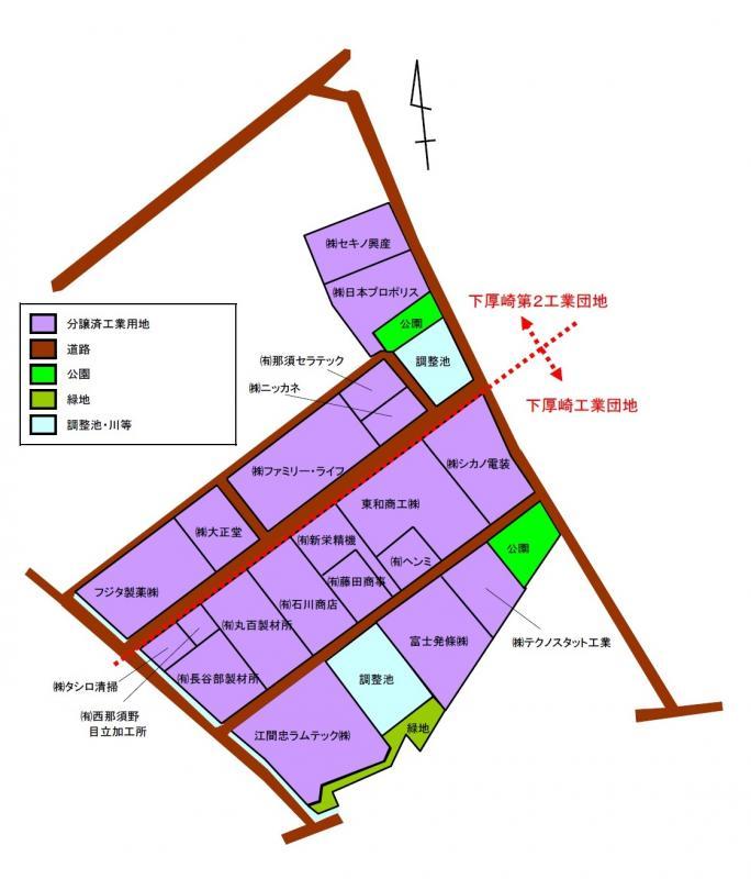 下厚崎工業団地配置図の地図
